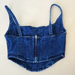 Zara Denim Blue Women's Crop Top Size S thumbnail 3