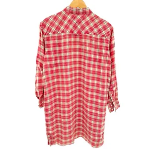 New Current Elliott Linen Cotton Blend Levee Western Plaid Shirt Dress Size 0‎ thumbnail 2