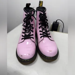 Dr.Martens 1460 Patent Leather Lace Up Boots Pale Pink Women Sz 5 Big kids 6.5 thumbnail 2