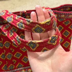 Vera Bradley Villa Red toggle tote shoulder bag, vintage Vera thumbnail 5