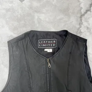 Vintage Leather Limited Vest Black Zipper Closure‎ Women's Size Large L thumbnail 3