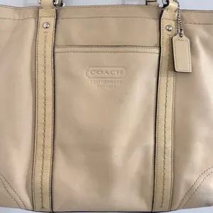 Coach Tan Leather Tote with Double Straps thumbnail 6