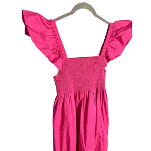 Anthropologie o.p.t Tuscany Dress Size Medium‎ Magenta Cotton Midi thumbnail 4