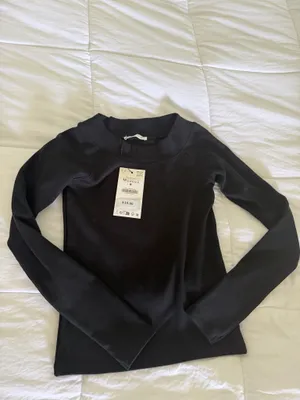 ZARA Black Long Sleeve Top thumbnail 9