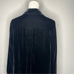 CP Shades Black Velvet Silk Blend Romy Long Sleeve Button Down Shirt Witchy thumbnail 4