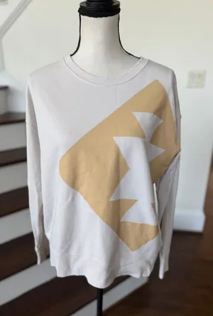 Ralph Lauren Beige Aztec Western Print Long Sleeve Crewneck Sweatshirt thumbnail 1