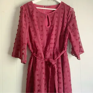 BLOOMCHIC Women's Swissdot Midi Dress New no tags 12 thumbnail 2