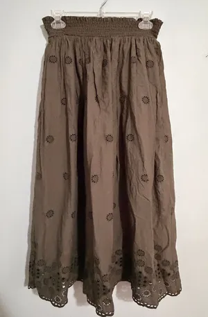 Michael Stars Brown Eyelet Maxi Skirt thumbnail 1