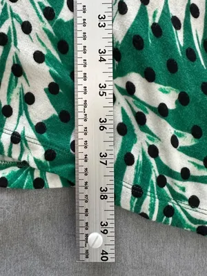 Maeve Anthropologie Womens Medium Caye Swing Dress Green Tropical Palm Polka Dot thumbnail 7