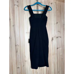 NWT Lulus Persuasion Black Ruffled Bodycon Midi Dress Party Casual Size XS thumbnail 7