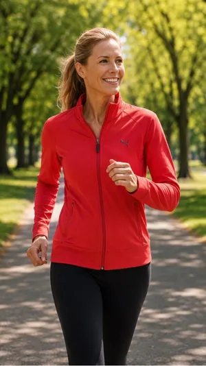 PUMA Womens Track Jacket L Red DryCELL Full Zip Running Workout Athletic thumbnail 1