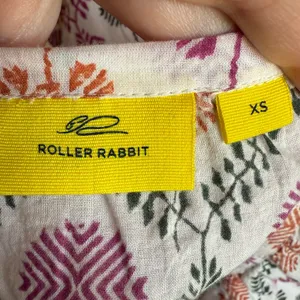 Roller Rabbit Womens Blouse Sz XS Orange Purple Green Boho‎ Hippie Shirt thumbnail 10