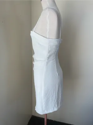 Zara White Spaghetti Strap Mini Dress thumbnail 2