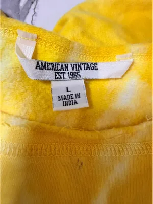 American Vintage Myrtle Beach Tie Dye Sweatshirt Women L Yellow Gray thumbnail 4
