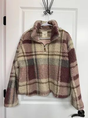 Thread & Supply Plaid Sherpa Quarter Zip L thumbnail 3