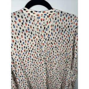 Maeve Anthropologie 12 Womens Top Lightweight Long Sleeve Button V-Neck Tab‎ thumbnail 13