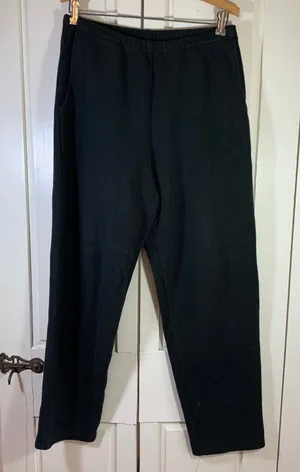 FH Clothing Co Black Ribbed Knit‎ Lounge Pants Women Large 100% Cotton Vermont thumbnail 1