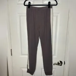 EBERJEY Plum and White Pima Cotton Mix Stripe Track Jogger Set Size Small‎ thumbnail 5