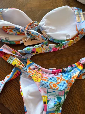 Jimmi Swim Colorful Patterned Bikini Set - Pink & Multicolor sz M NWT thumbnail 7
