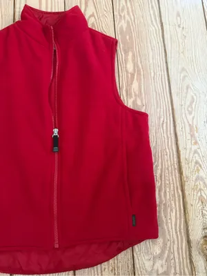 Esprit Red Fleece Vest size m thumbnail 2