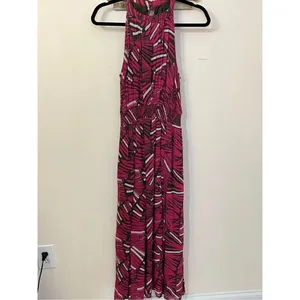 Anthropologie Maeve Kelli Halter Maxi Dress Pink Small thumbnail 3