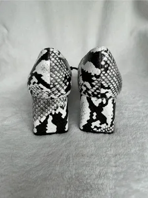 Zara women shoes 36/US 7.5 Snake Print Block Heels Pumps New No Box thumbnail 5
