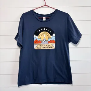 Alternative All‎ Seeing Eye Youth T-Shirt Navy Graphic T-Shirt with Positive Message Size M thumbnail 2