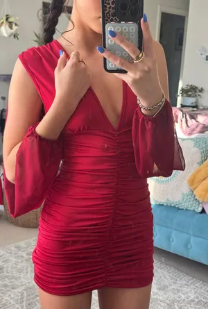 Red Going Out Dress Size XS thumbnail 1