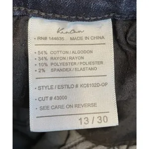 Kancan Women’s Jeans Sz 13 (30) Midrise‎ Flare Leg Dark Wash Raw Hem Western thumbnail 7