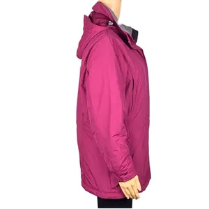 L.L.BEAN raspberry pink with grey trim Thinsulate Quilted winter coat Small VGUC thumbnail 5
