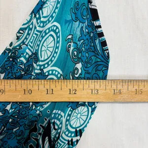 Smocked Empire Waist Maxi A-line Dress Sz S Turquoise‎ Boho Beach Feminine Ocean thumbnail 4