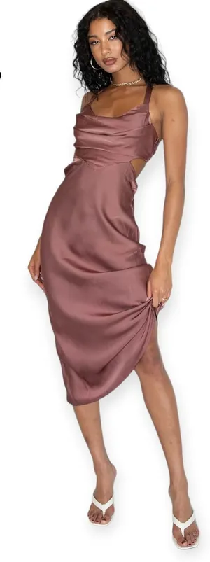 Princess Polly | Size 8 | Kali Maxi Dress in Light Mauve Prom Bridesmaid Formal thumbnail 1