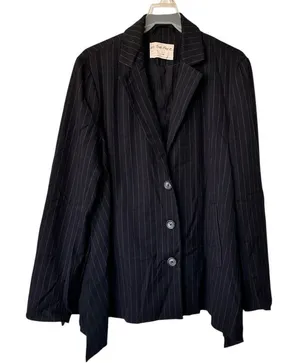 We The Free Black and Brown Pinstripe Blazer Size M thumbnail 1