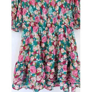 Melloday XL floral puff sleeve dress tiered ruffle cottagecore boho garden thumbnail 2
