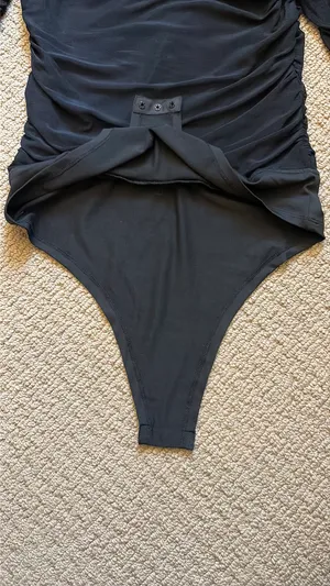 Pink Lily Black Long Sleeve Square Neck Bodysuit thumbnail 6