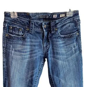 Miss Me Jeans Womens Sz 28‎ boot cut denim Embellished stitiching flap Pockets thumbnail 2