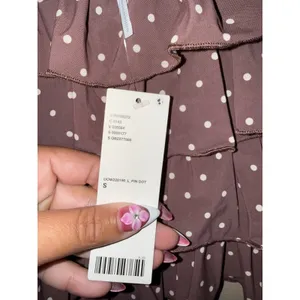 Out From Under Urban Outfitters NWT Coquette Polka Dot Ruffle Mesh Skort Brown S Y2K Fairycore thumbnail 3