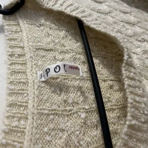 POL Women's Size Medium Sweater‎ Pullover Cable Knit Oversized Loose Fit Cream thumbnail 4