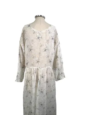 Namsar Linen Gauze Floral Print Oversized Midi Dress Size L/XL thumbnail 7