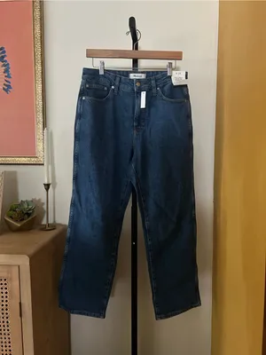 Madewell The Curvy Longline Straight Crop Jeans in Marina Blue Wash NWT Size 29 thumbnail 4