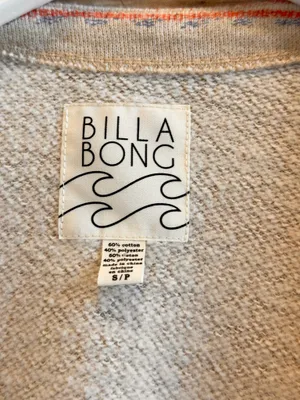 Billabong Raw Hem Southwestern Open Front Sweatshirt Cardigan Size Small thumbnail 5