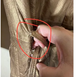 Metrostyle Women Metallic Bronze Genuine Leather Trench Coat Long Belted Small thumbnail 8