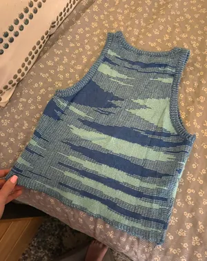 Vibrant Colorful Natalie Blue Tank Top thumbnail 4