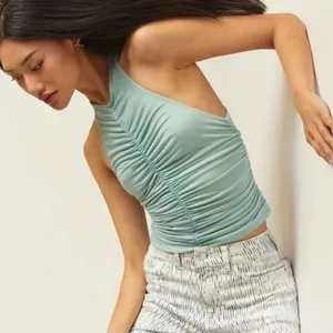 Anthropologie Pilcro‎ NWT Ruched Reversible Tank Top Light Sky Blue XS thumbnail 1