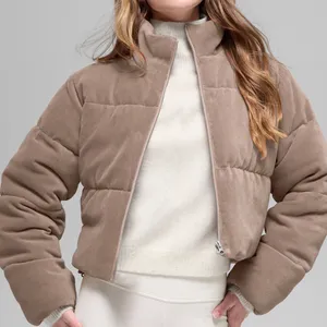 Alo Yoga Micro Corduroy Dreamy Puffer Chai Latte XXS thumbnail 1