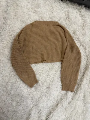 Prettylittlething Cropped Tan Knit Sweater thumbnail 3