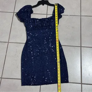 Windsor Women Navy Blue Party Season Sequin Bodycon Mini Dress size S.‎ thumbnail 9