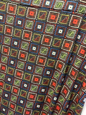 LuLaRoe Vintage Geometric Square Print Maxi Dress XL Black Red Green Blue Short Sleeve thumbnail 3