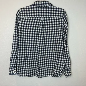 TOMMY HILFIGER Navy & Cream Gingham Button Down Collared Top Size M thumbnail 9
