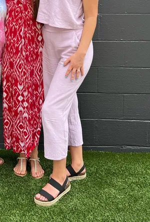Amazon Purple linen cropped pants thumbnail 2
